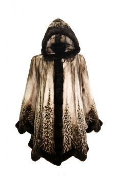 Пальто женское с капюшоном из норки S8389-95