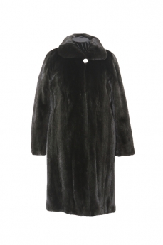 Пальто женское из норки с воротником  B12617-0810-135-140
