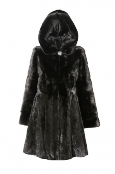 Пальто женское из норки с капюшоном 152026-B8-Z0124-90