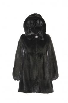 Пальто женское из норки с капюшоном 209-Y467