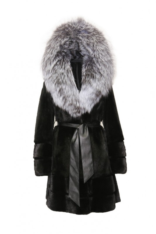 Изображение - Пальто женское из норки с капюшоном W-06X-90-D181302 W-06X-90-D181302