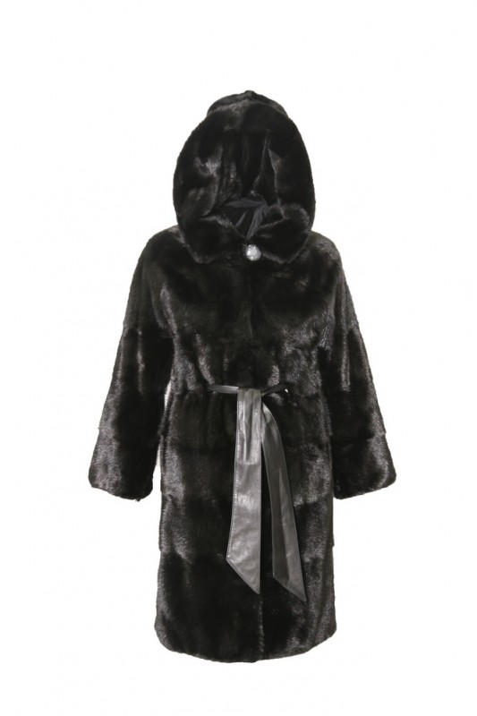 Изображение - Пальто женское из норки с капюшоном 15452-B8-Z0139 15452-B8-Z0139