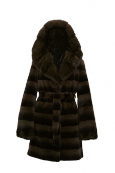 Пальто женское из кролика  с капюшоном 3069A-168-90