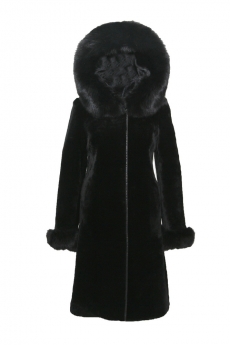 Пальто женское из овчины с капюшоном A10855-5-8