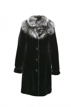 Пальто женское из овчины с воротником SA15051-3-Y16-YH
