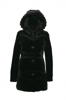 Пальто женское из овчины с капюшоном M611-L48
