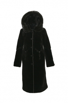 Пальто женское из овчины с капюшоном A13007-5-7-A
