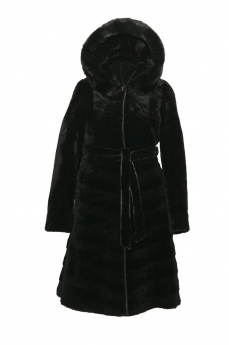 Пальто женское из овчины с капюшоном S6635-5-C3-A
