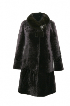 Пальто женское из овчины с воротником  FC3167-82-H