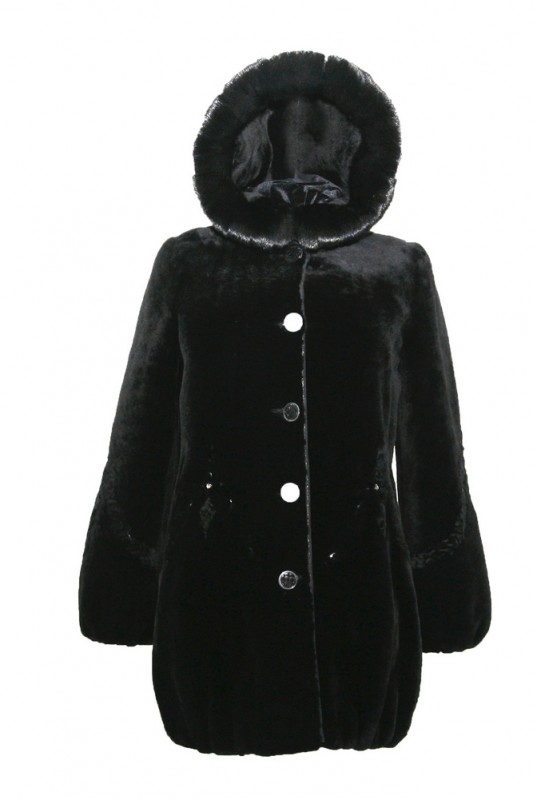 Изображение - Пальто женское из овчины с капюшоном A13002-5-8 A13002-5-8