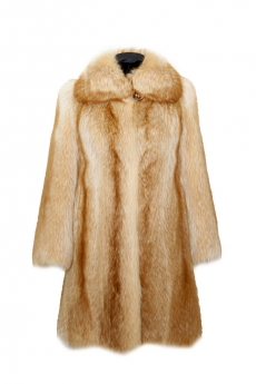 Пальто женское из енота с воротником ERV-100