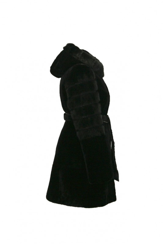 Изображение - Пальто из овчины с капюшоном FC6468-L42-8 FC6468-L42-8