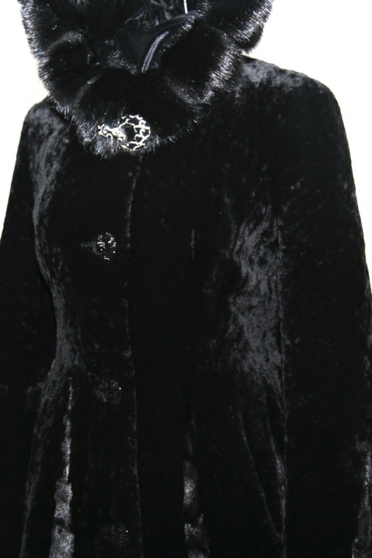 Изображение - Пальто женское из овчины с капюшоном B121-2822-L43 B121-2822-L43