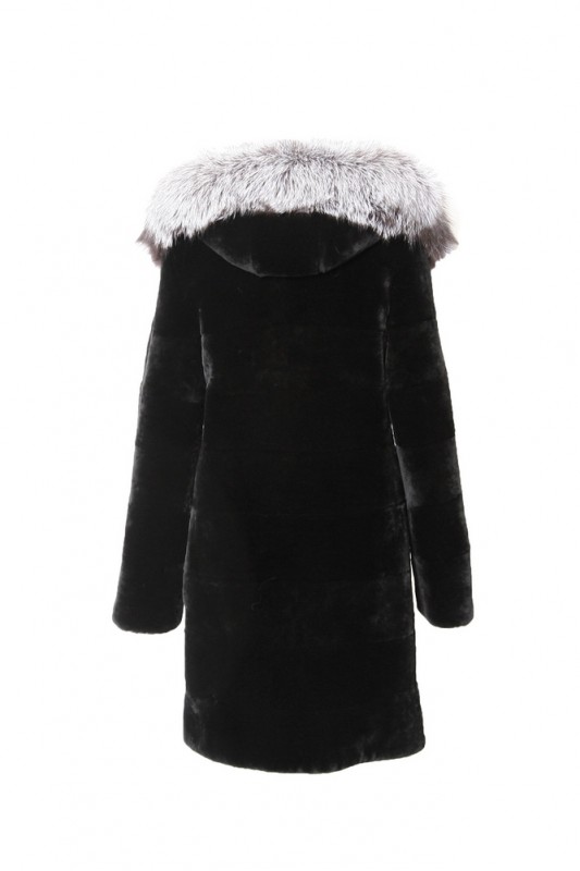 Изображение - Пальто женское из овчины с капюшоном 7711-PZ-1 7711-PZ-1