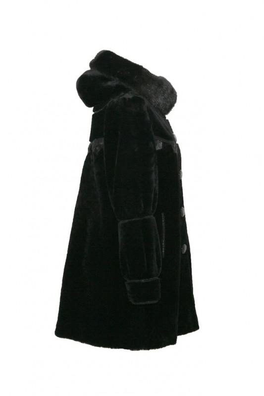 Изображение - Пальто женское из овчины с капюшоном SA15142-33-Y16-1SD SA15142-33-Y16-1SD