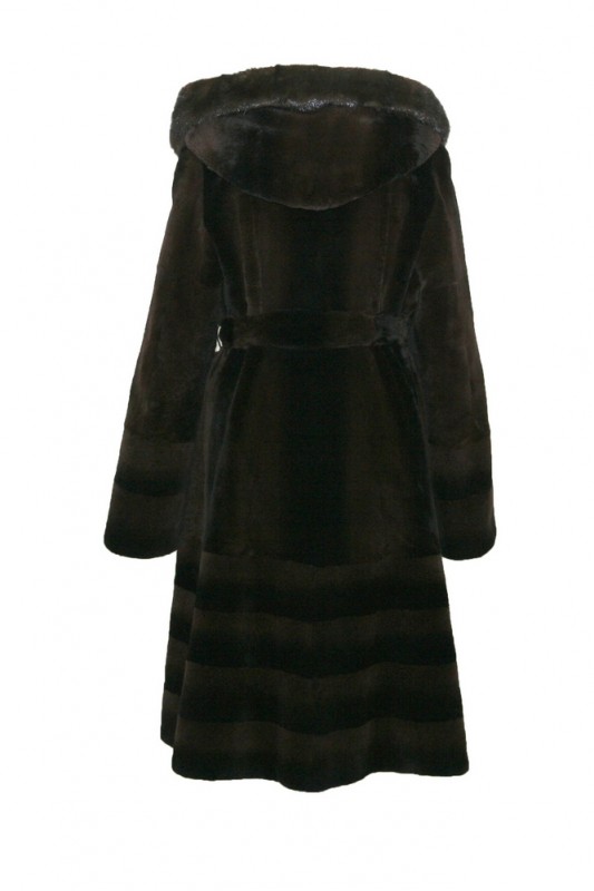 Изображение - Пальто женское из кролика  с капюшоном 130549-EO62 130549-EO62