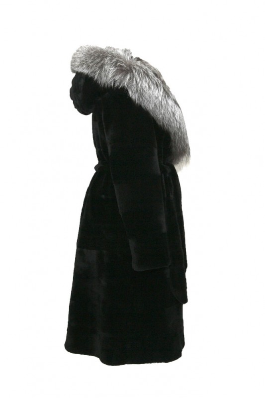 Изображение - Пальто женское из кролика  с капюшоном 6337-Y111 6337-Y111
