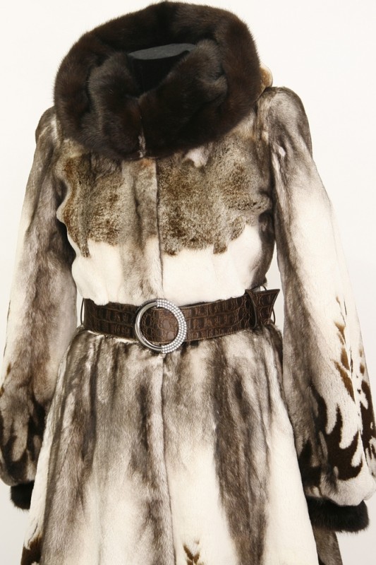 Изображение - Пальто женское из норки с капюшоном S-8303-C1166+C1018-B403434 S-8303-C1166+C1018-B403434