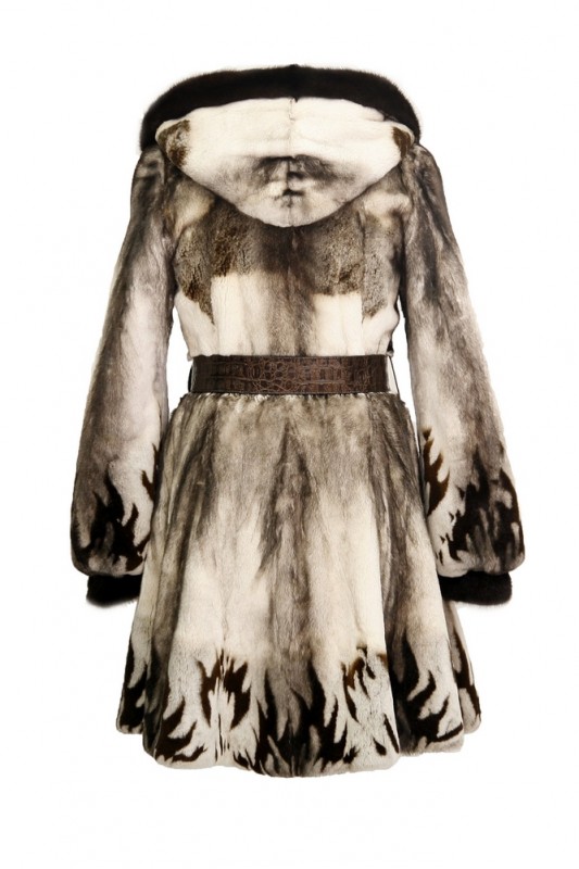 Изображение - Пальто женское из норки с капюшоном S-8303-C1166+C1018-B403434 S-8303-C1166+C1018-B403434