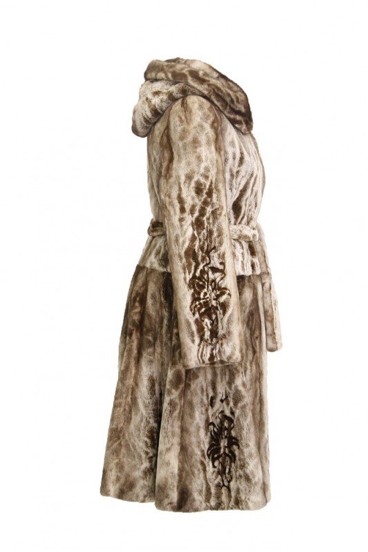 Изображение - Пальто женское из норки с капюшоном S8776M-1 S8776M-1