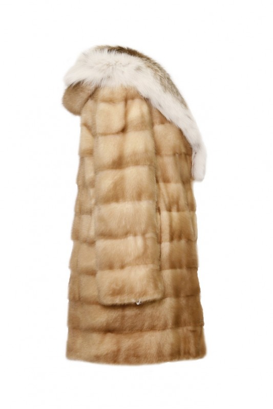 Изображение - Пальто женское из норки с капюшоном  15BS006-S2 15BS006-S2