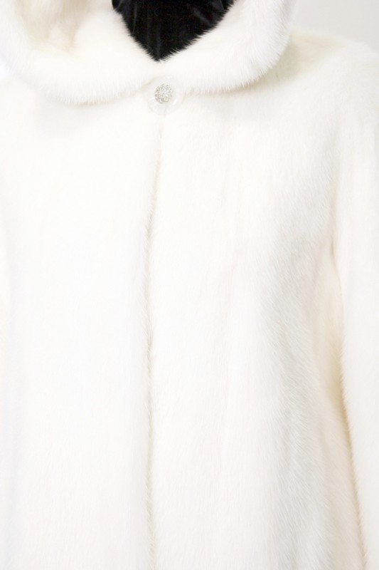 Изображение - Пальто женское из норки с капюшоном 140684-white 140684-white