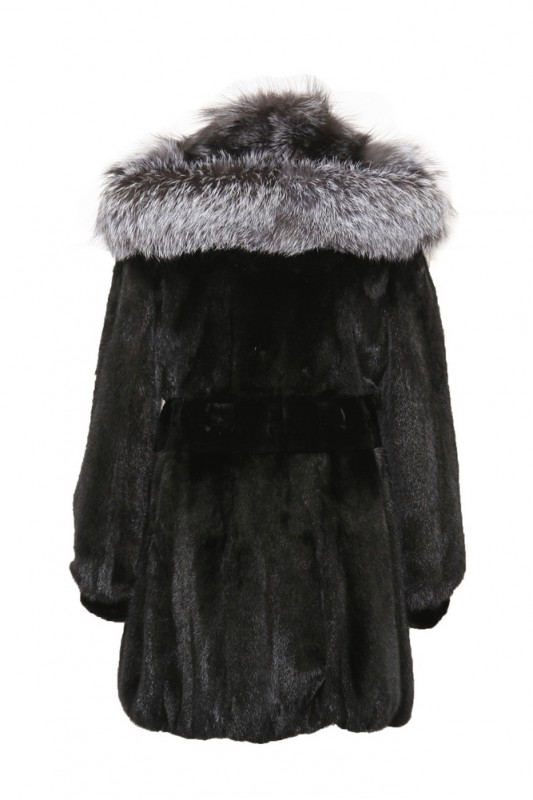 Изображение - Пальто женское из норки с капюшоном  C-90-D181310-85 C-90-D181310-85