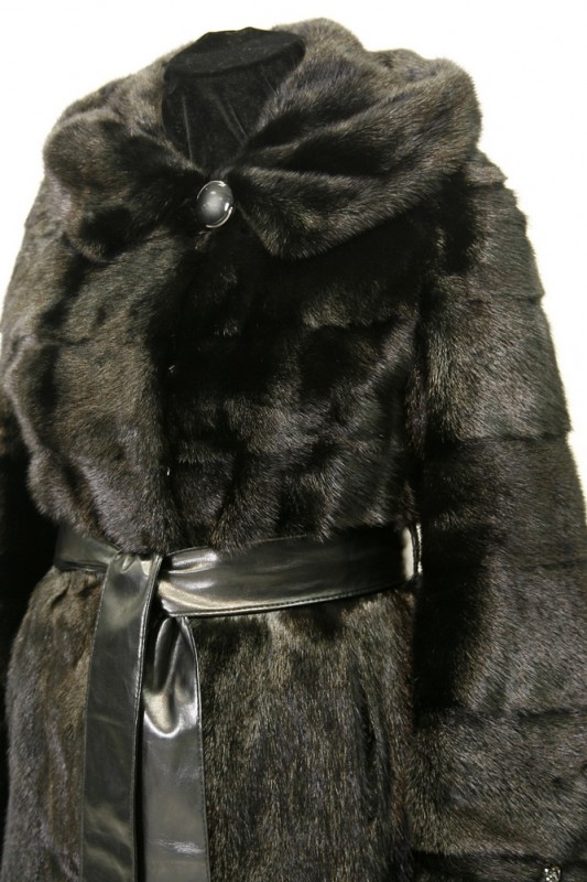 Изображение - Пальто женское из норки с капюшоном W-201M-181863-110 W-201M-181863-110