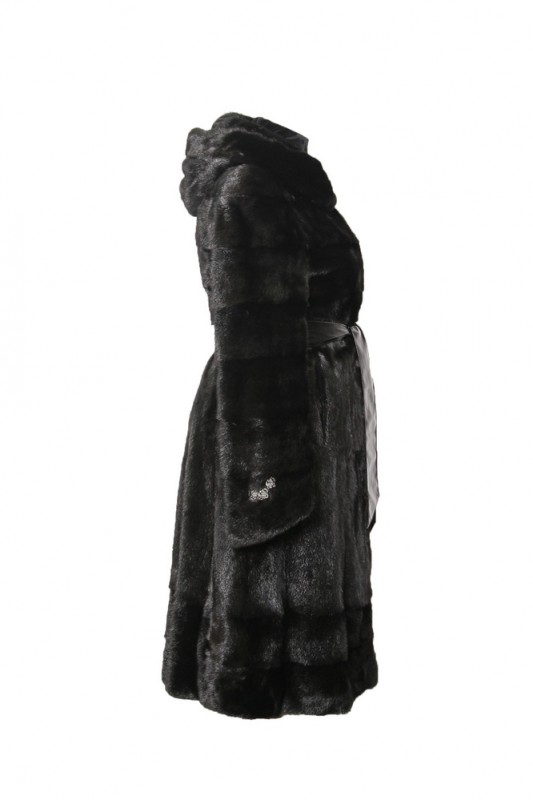 Изображение - Пальто женское из норки с капюшоном W-201M-181863-110 W-201M-181863-110
