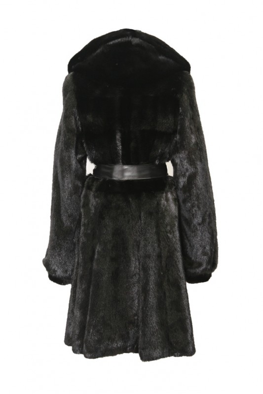 Изображение - Пальто женское из норки с капюшоном  F-207-WR000307-100 F-207-WR000307-100