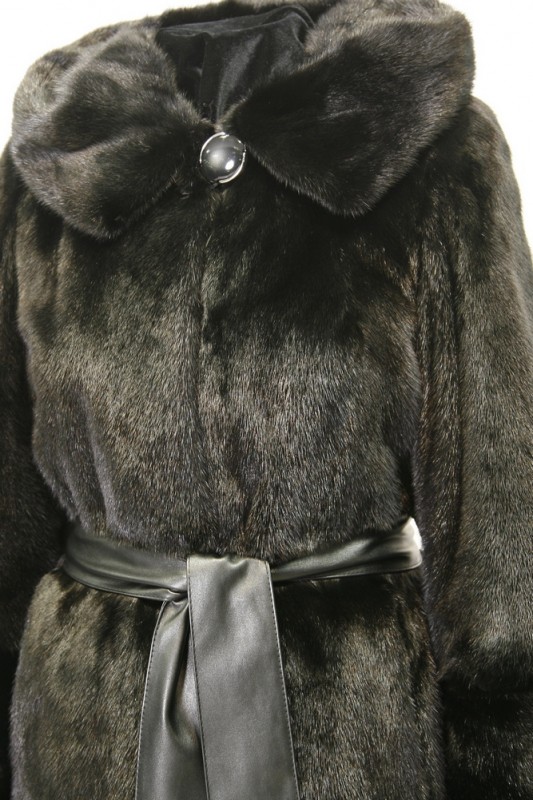 Изображение - Пальто женское из норки с капюшоном W-06M-D181293 W-06M-D181293